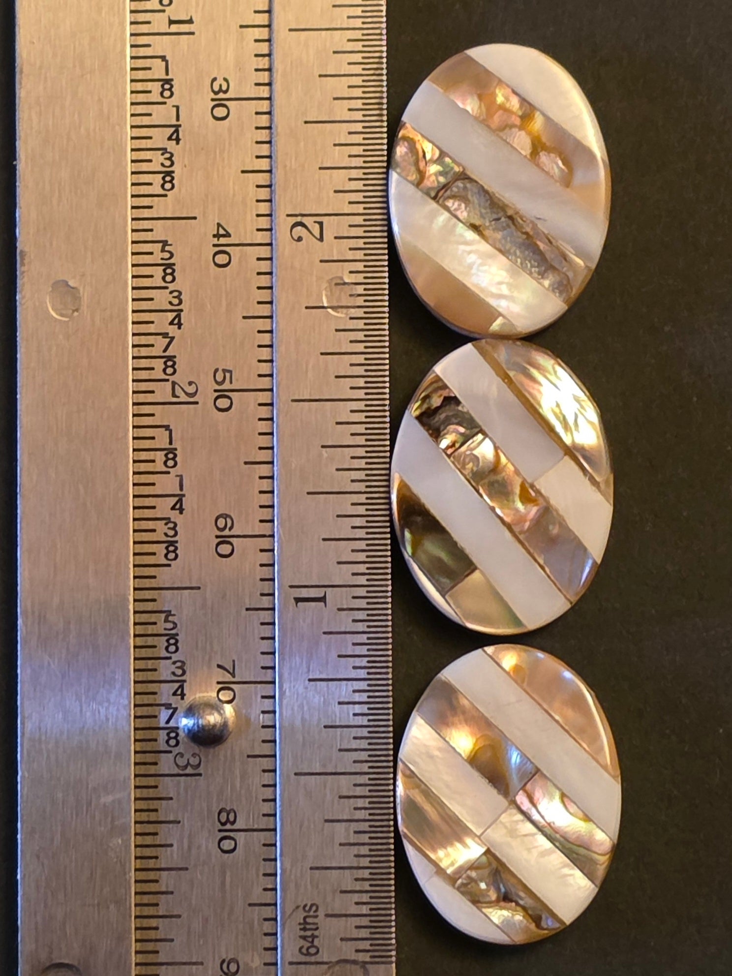 1 Piece- Oval Inlay Bead - Abalone and MOP