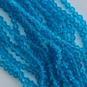 4mm Bicone - Aqua Transparent