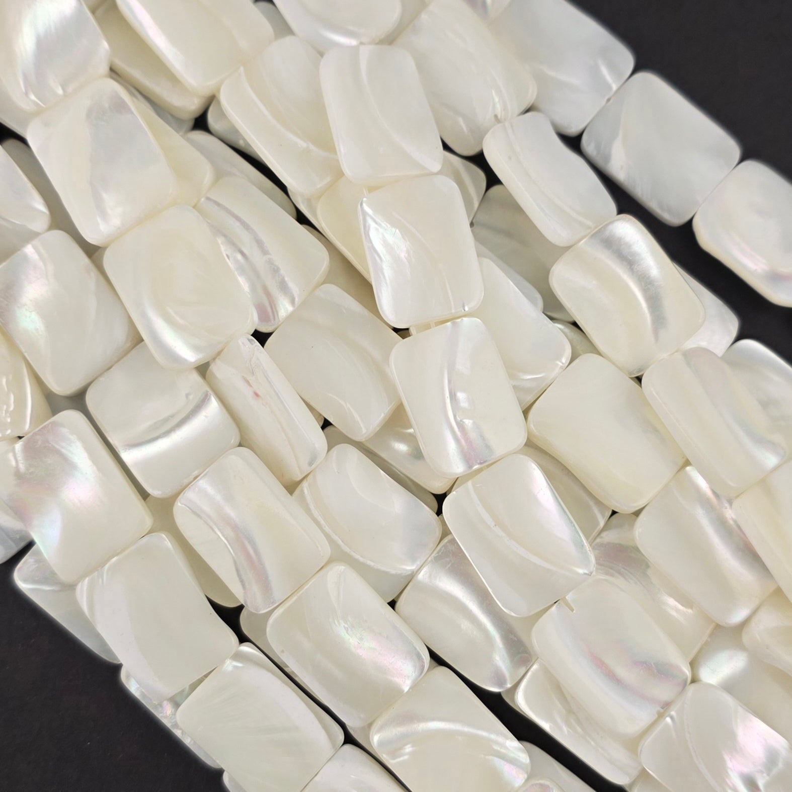 15X20mm - Mother of Pearl - Rectangles - White