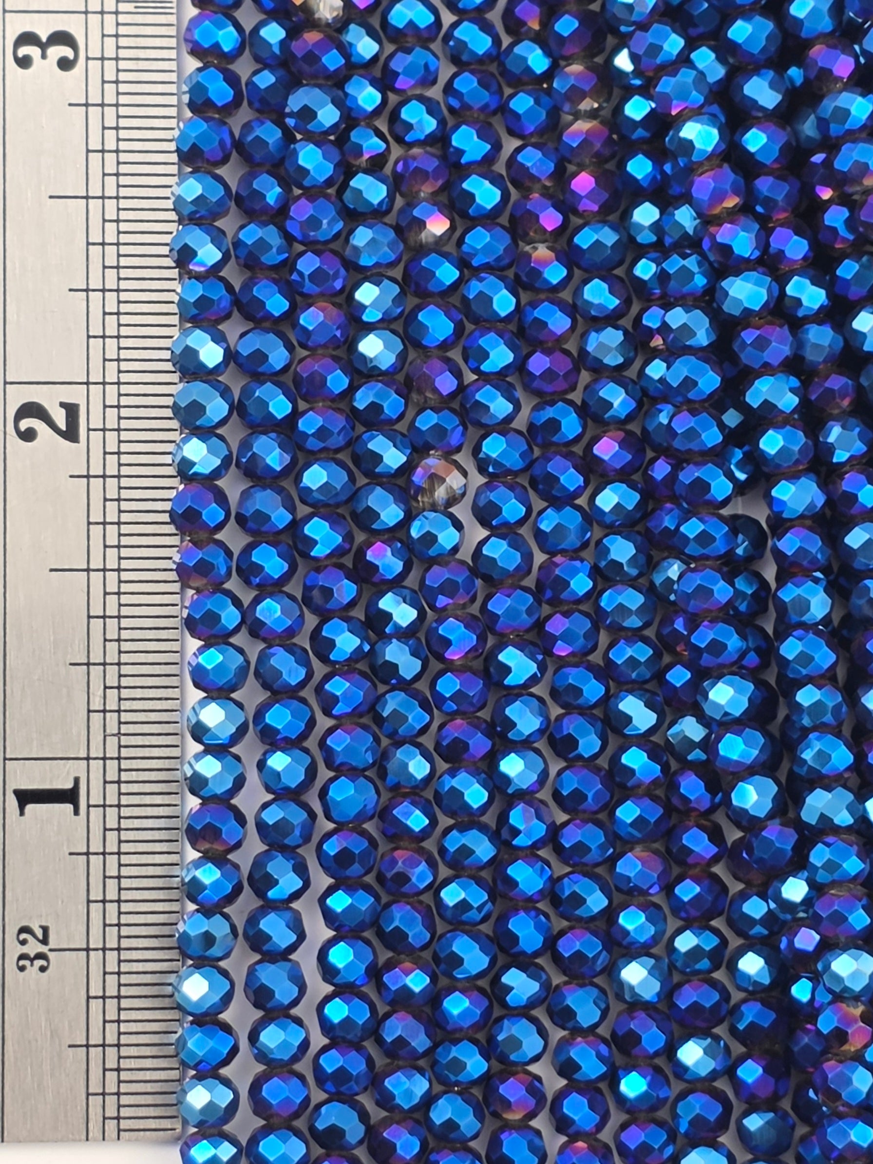 3x4mm - Crystal Rondelles - Blue Metallic