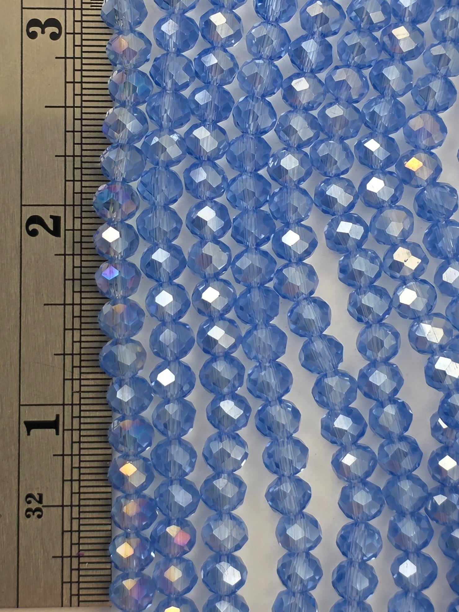5x6mm - Crystal Rondelles - Light Sapphire with Rainbow Luster