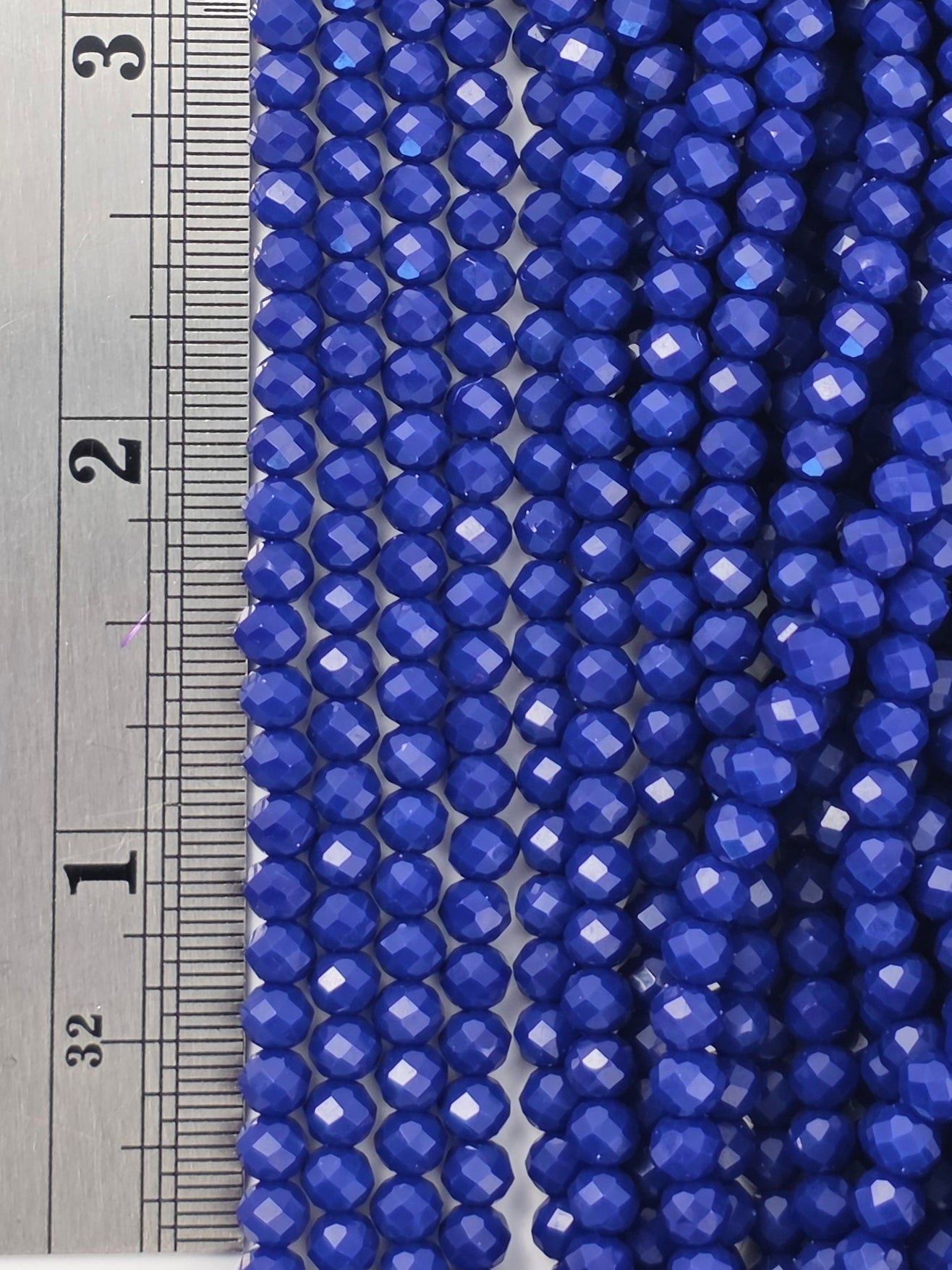 3x4mm - Crystal Rondelles - Cobalt Opaque