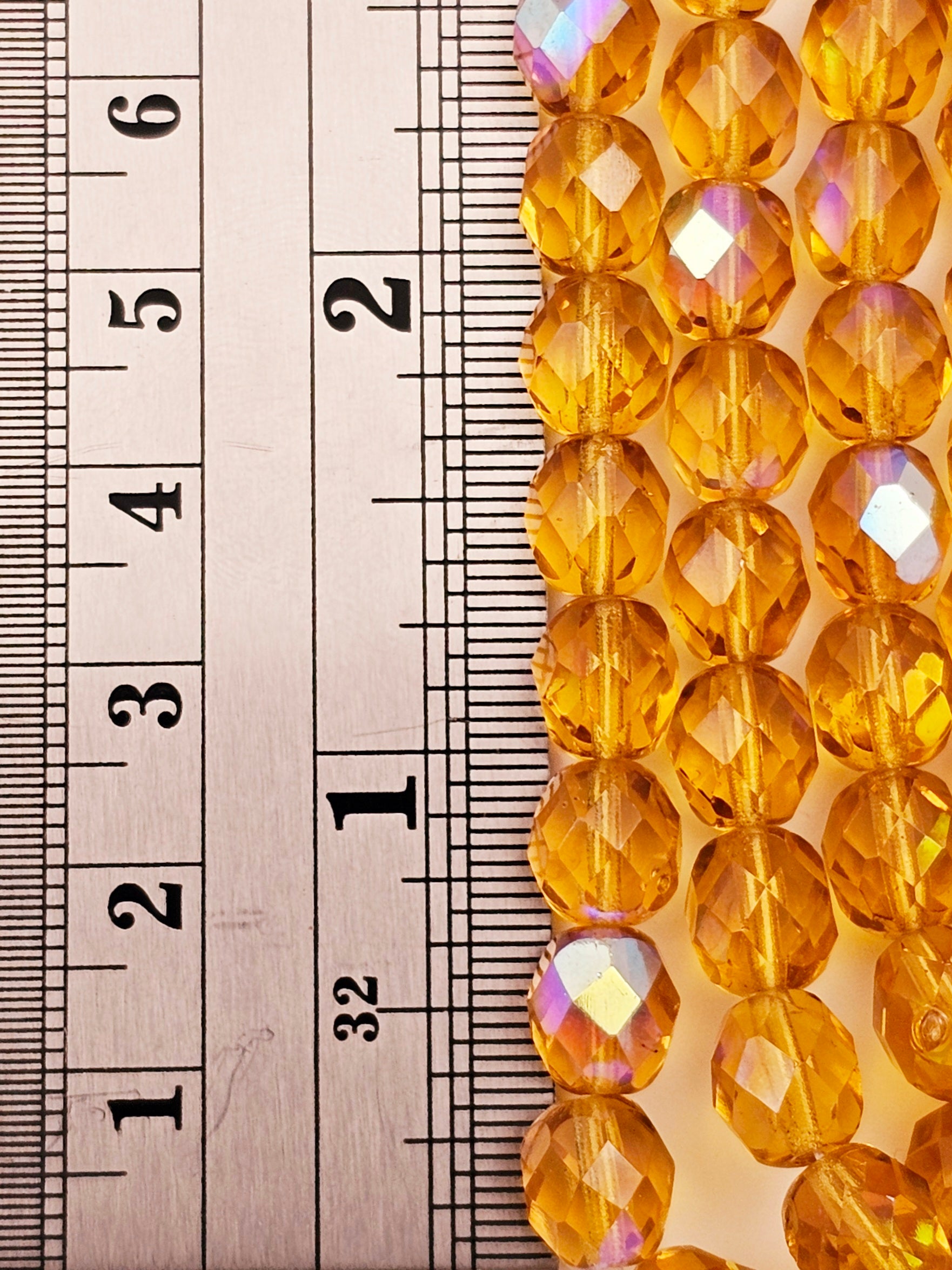 8mm - Topaz AB - Fire Polished
