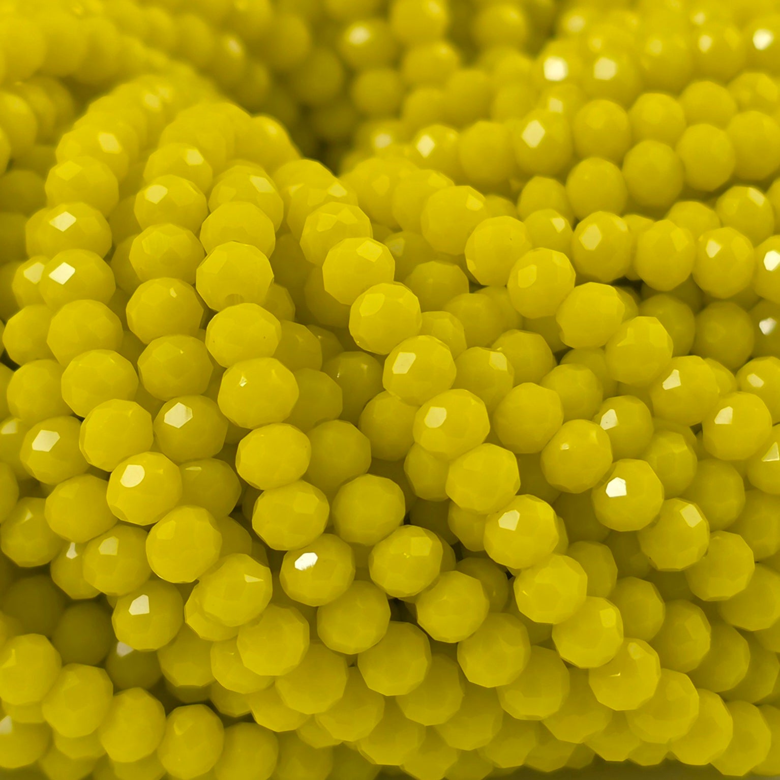 3x4mm - Crystal Rondelles - Lemon Yellow