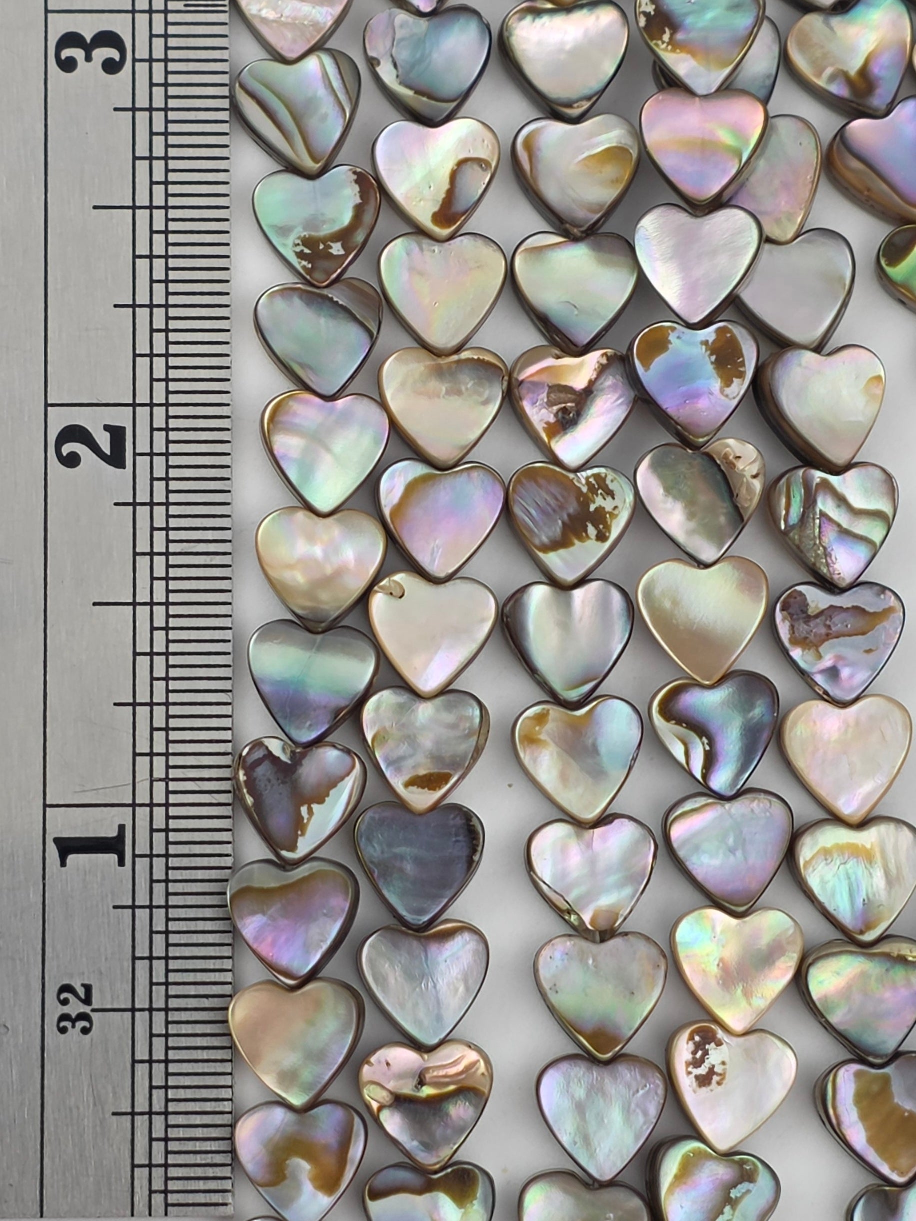 8mm - Abalone - Hearts - North American