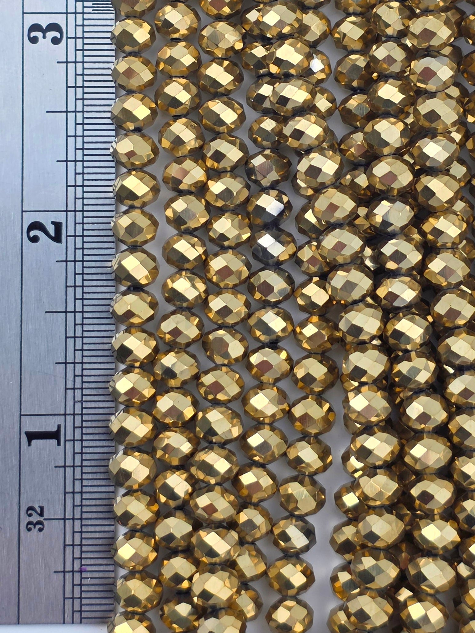 5x6mm - Crystal Rondelles - Golden Metallic