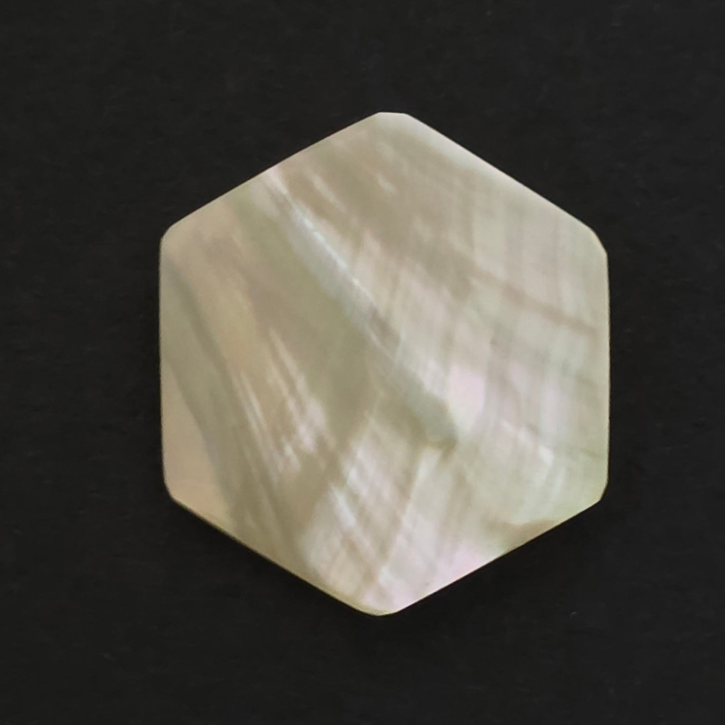 22x20mm White Abalone Hexagon  - 1 piece