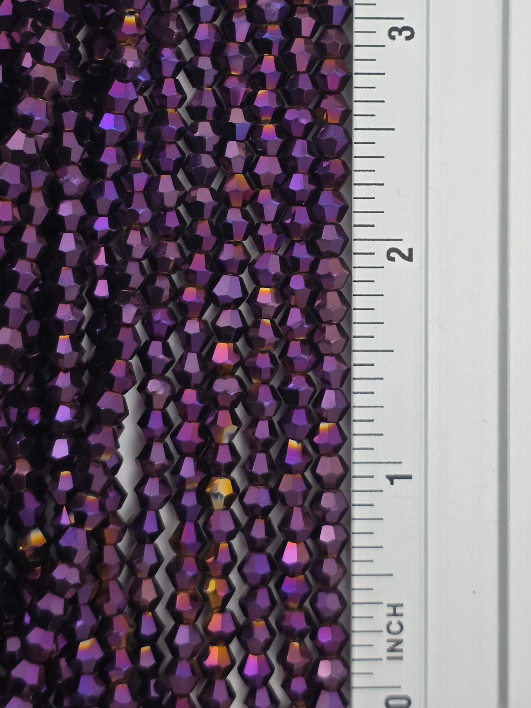4mm - Bicone - Purple Metallic