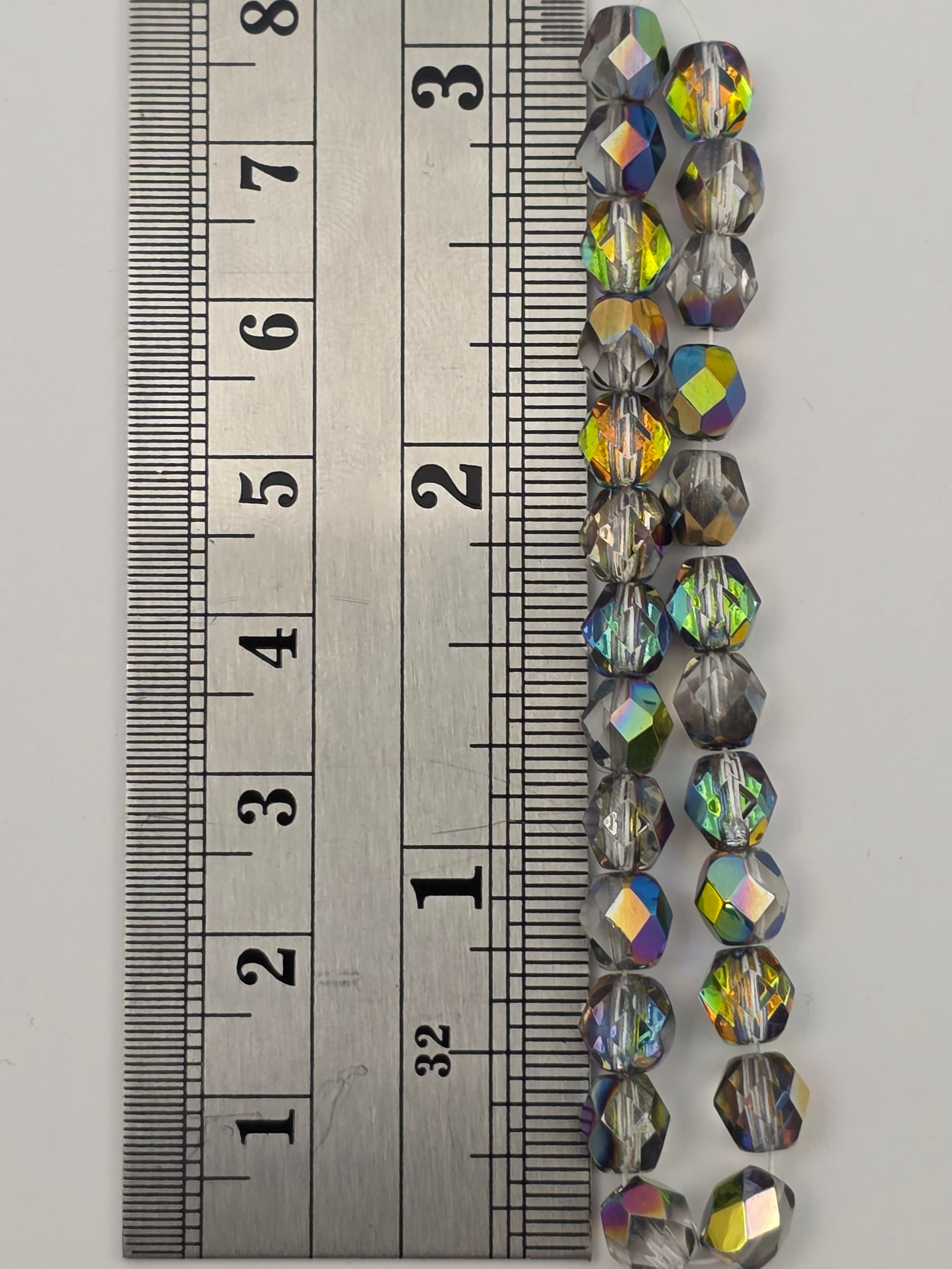 6mm - Crystal with Heavy Vitrail Finish - Fire Polished