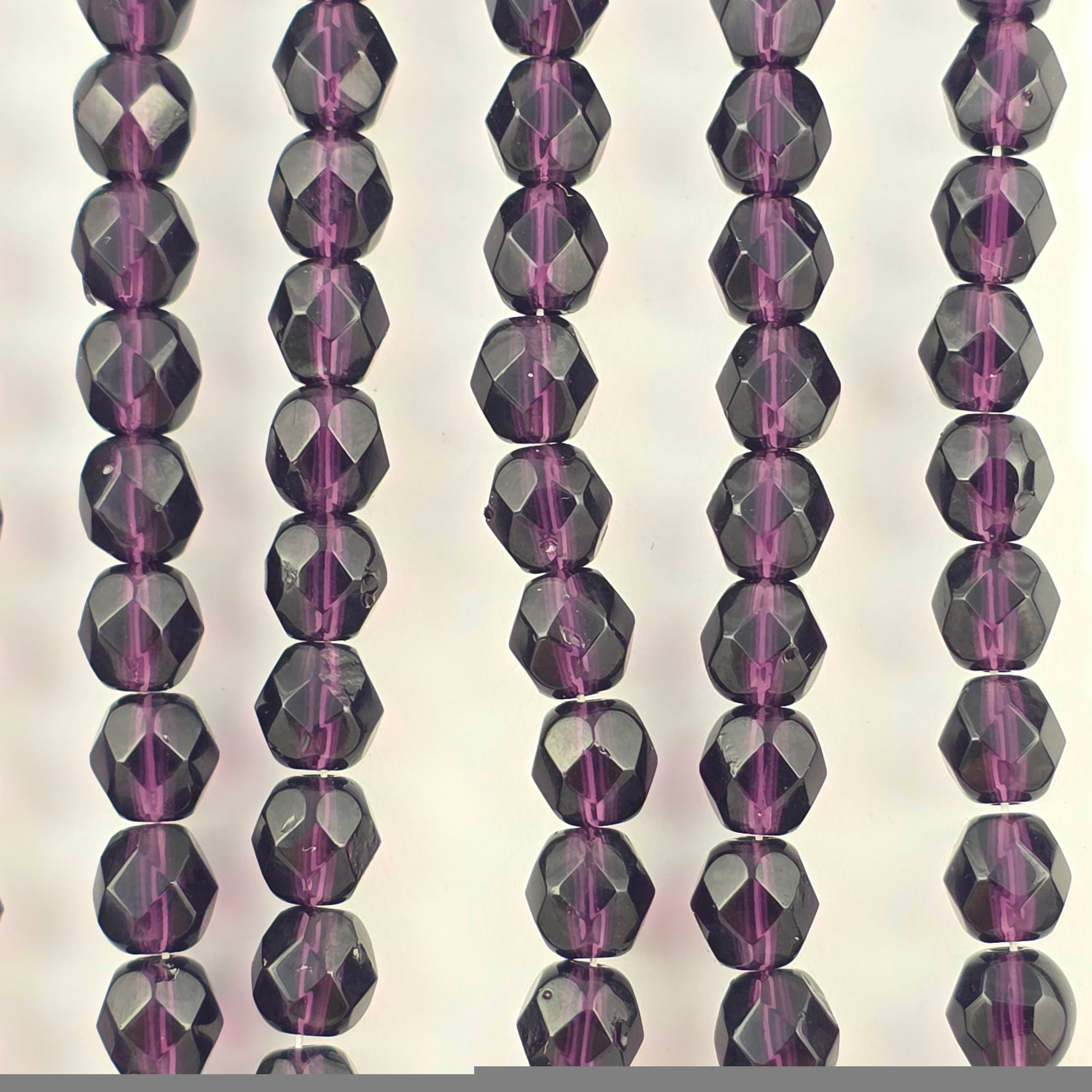 6mm - Dark Tanzanite - Fire Polished