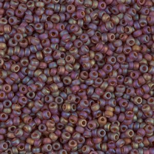 0134FR Dark Amber Transparent Matte Rainbow 11/0 - 10g Tube