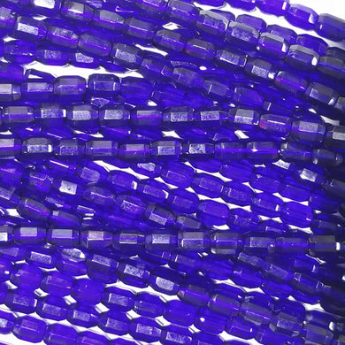 7x5mm Cobalt Oval Barrels Fire Polished Czech Glass - 50 Beads