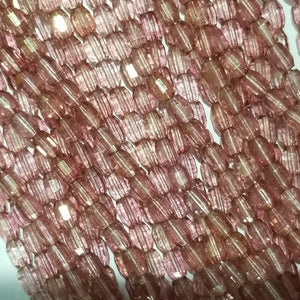 7x5mm Rose Glow Oval Barrels Fire Polished Czech Glass