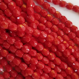 4mm - Opaque Red - Fire Polished