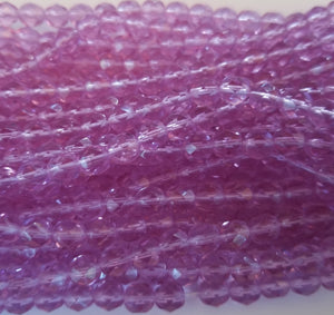 6mm Pink Amethyst Fire Polished Round Czech Glass