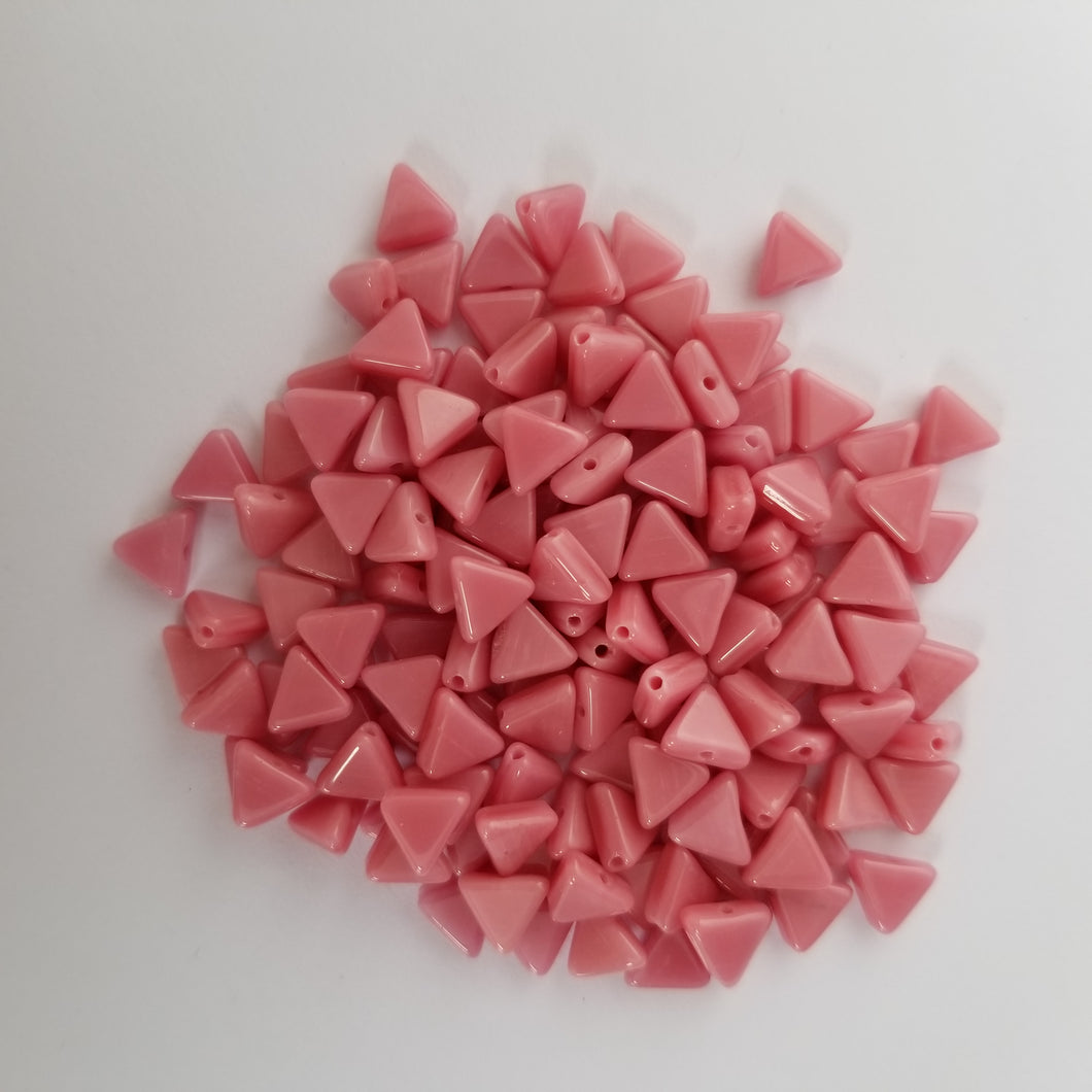6mm Pink Opaque Triangles