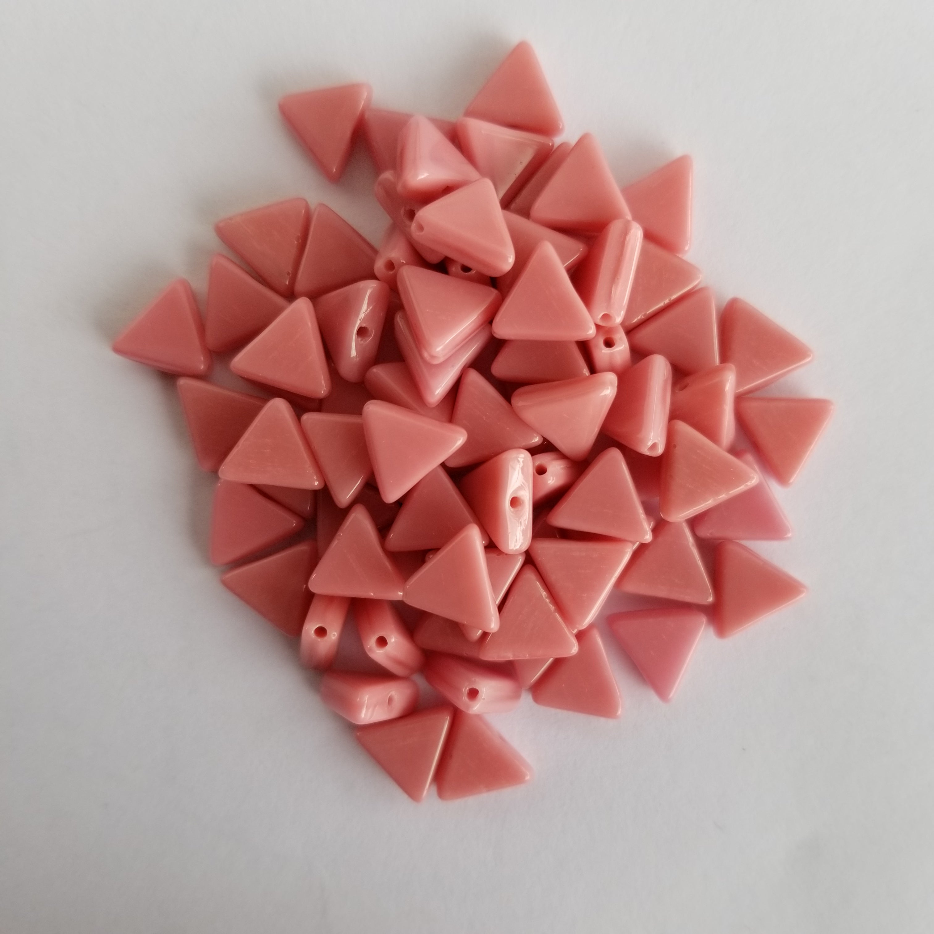 8mm Pink Opaque Triangles