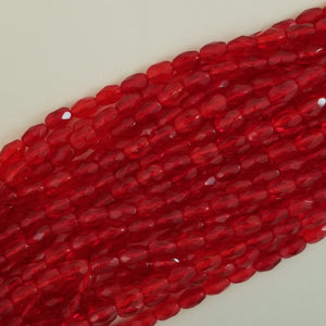 6x4mm- Ruby - Fire Polished Oval Czech Glass
