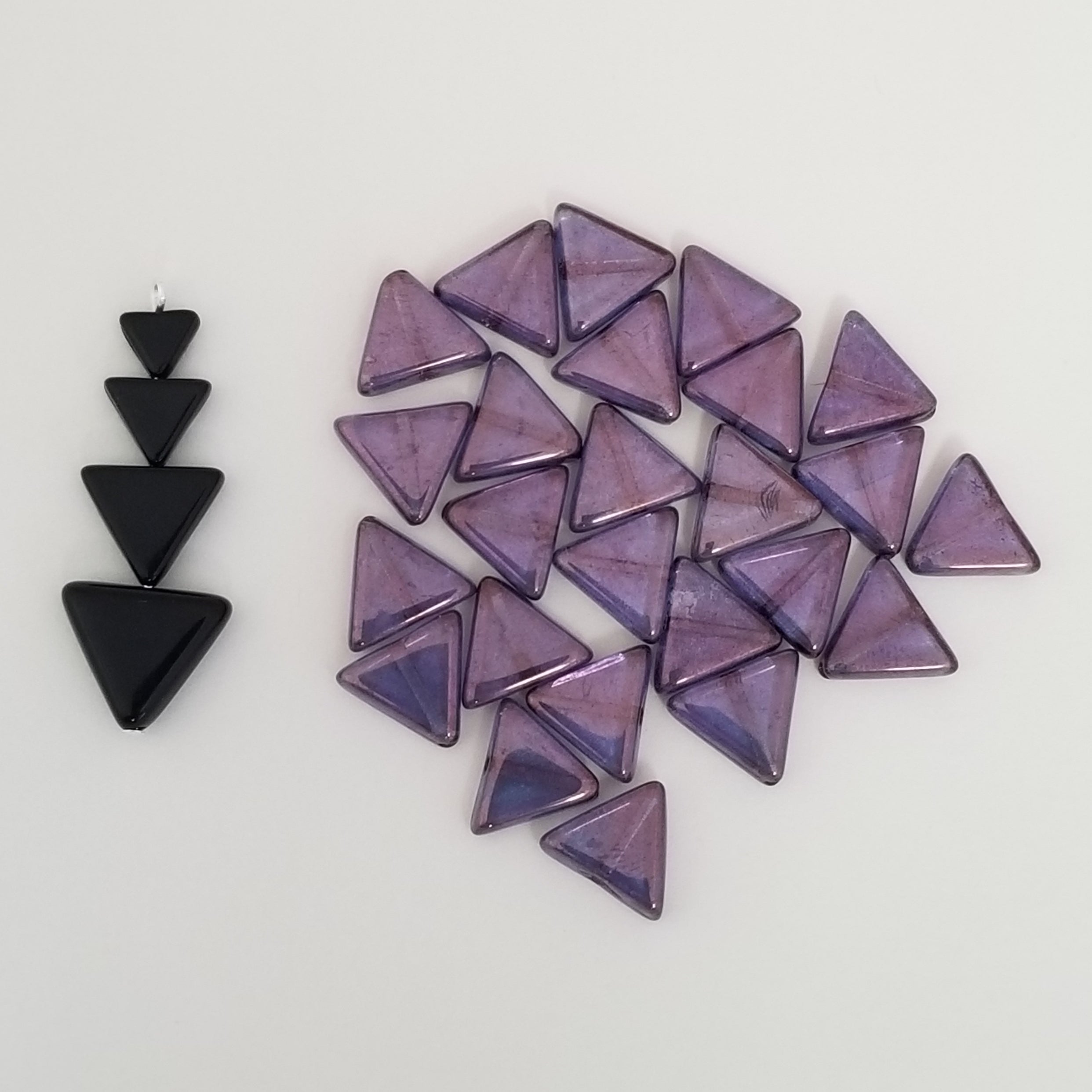 Purple Luster 10x10mm glass triangles