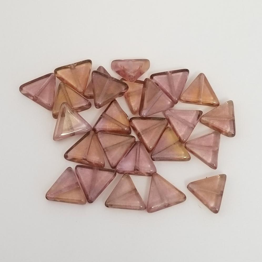 Rose Gold 10x10mm glass triangles