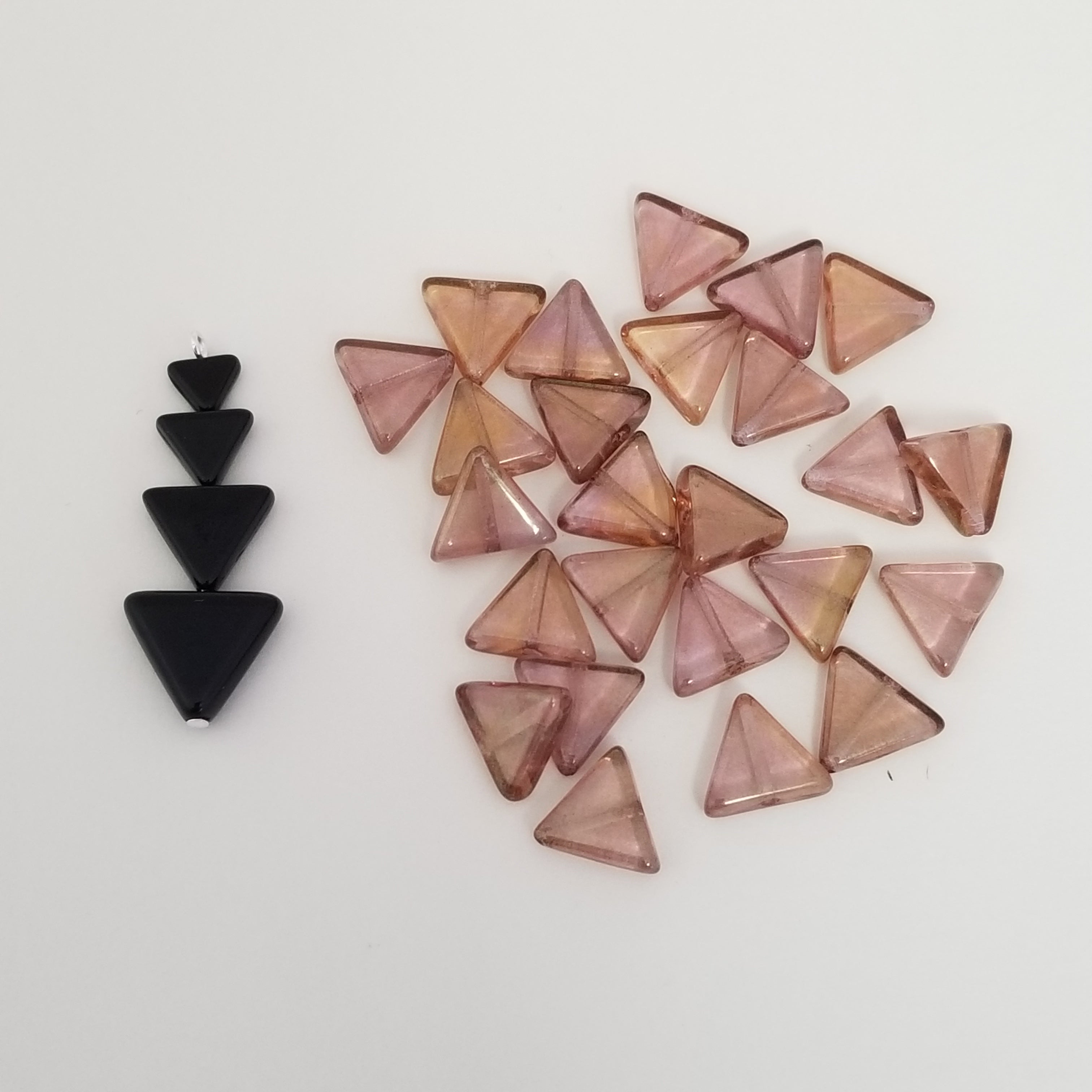 Rose Gold 10x10mm glass triangles