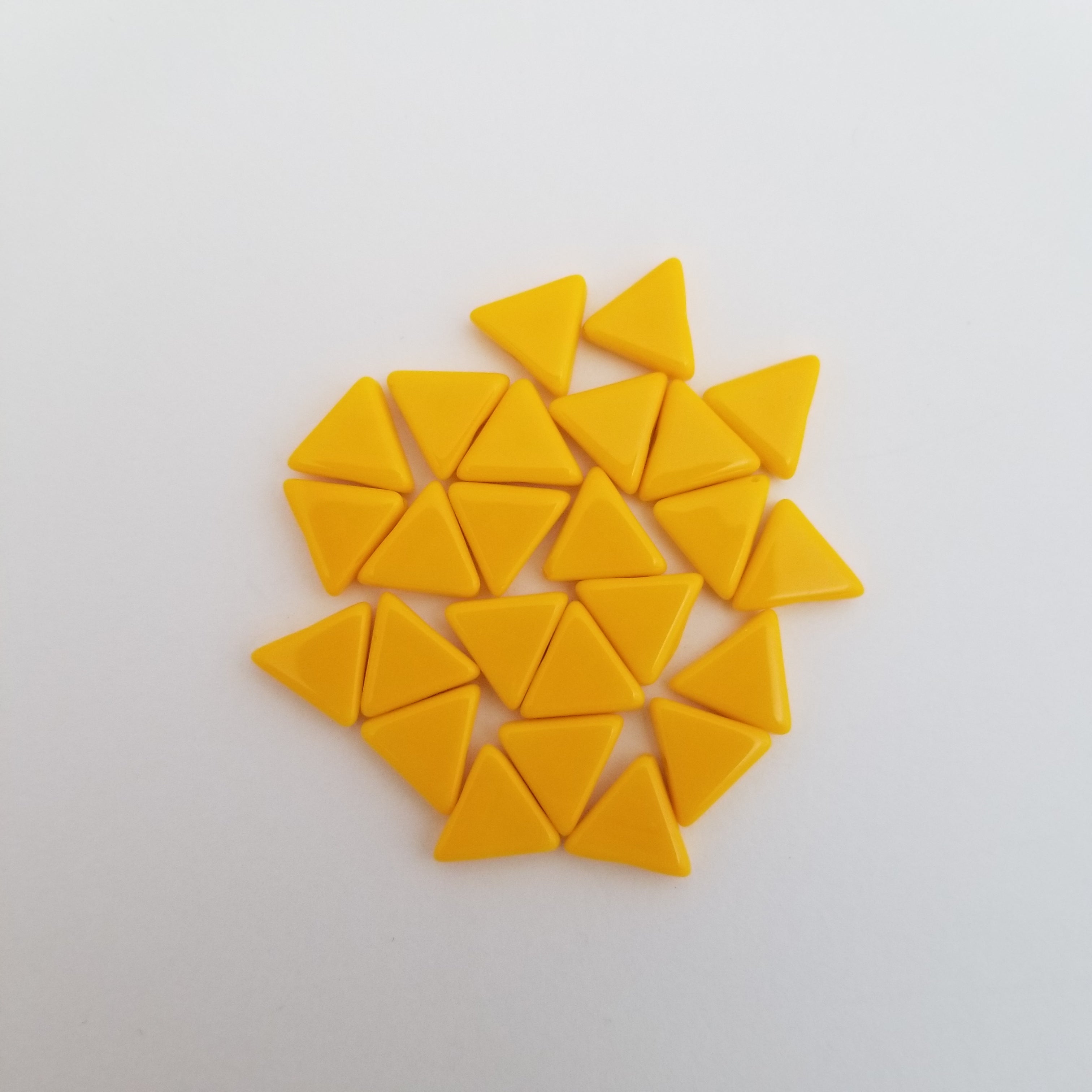 Yellow Opaque 10x10mm glass triangles