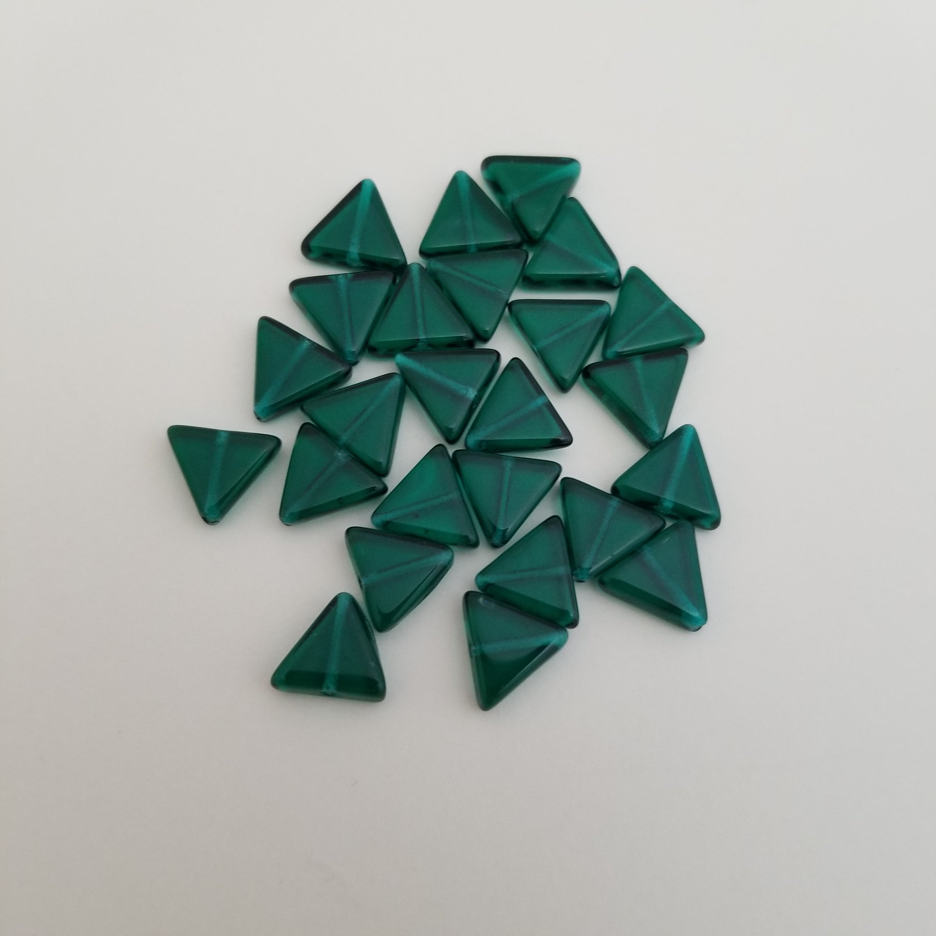 Forest Green 10x10mm glass triangles