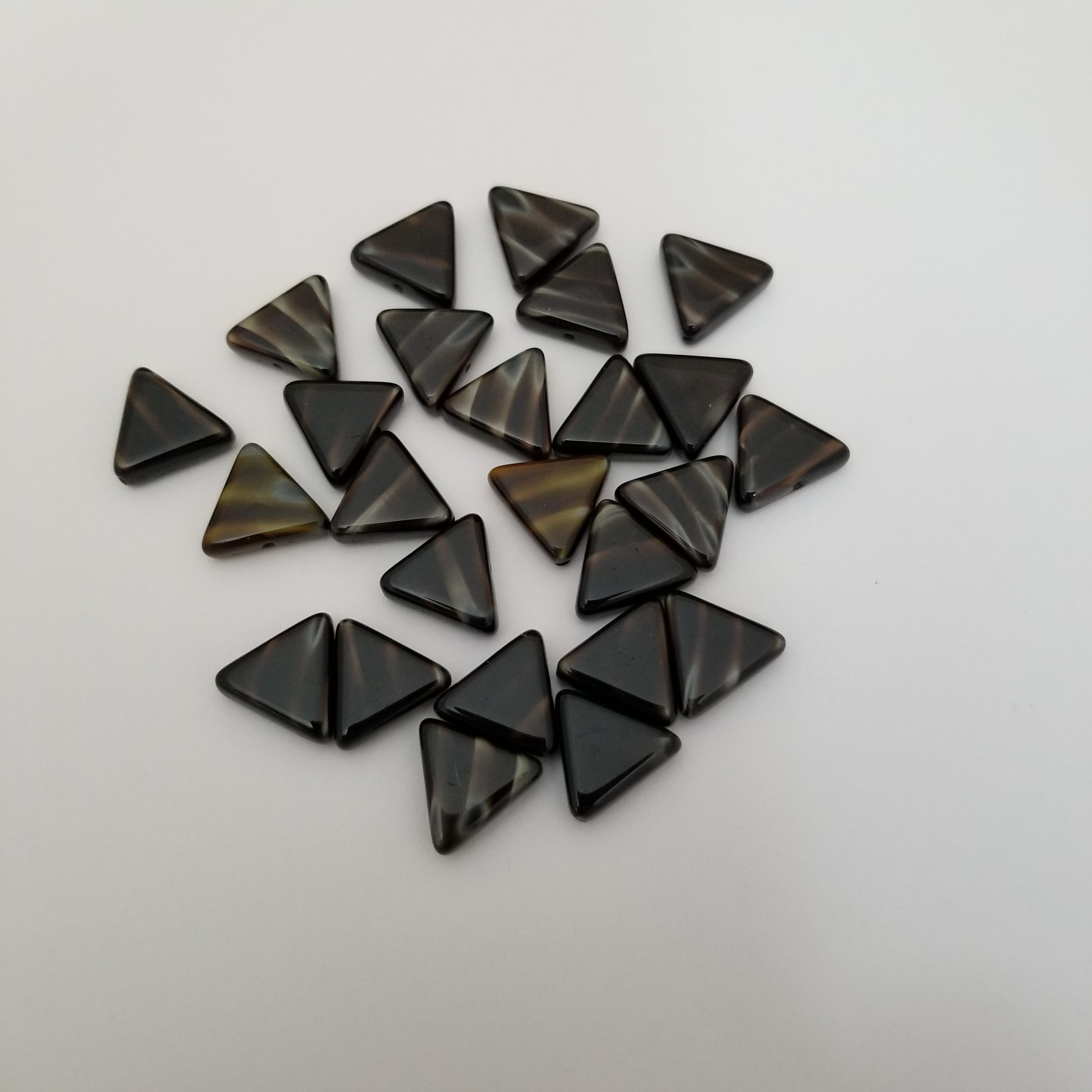 12mm "Tortise Shell" Glass Triangles