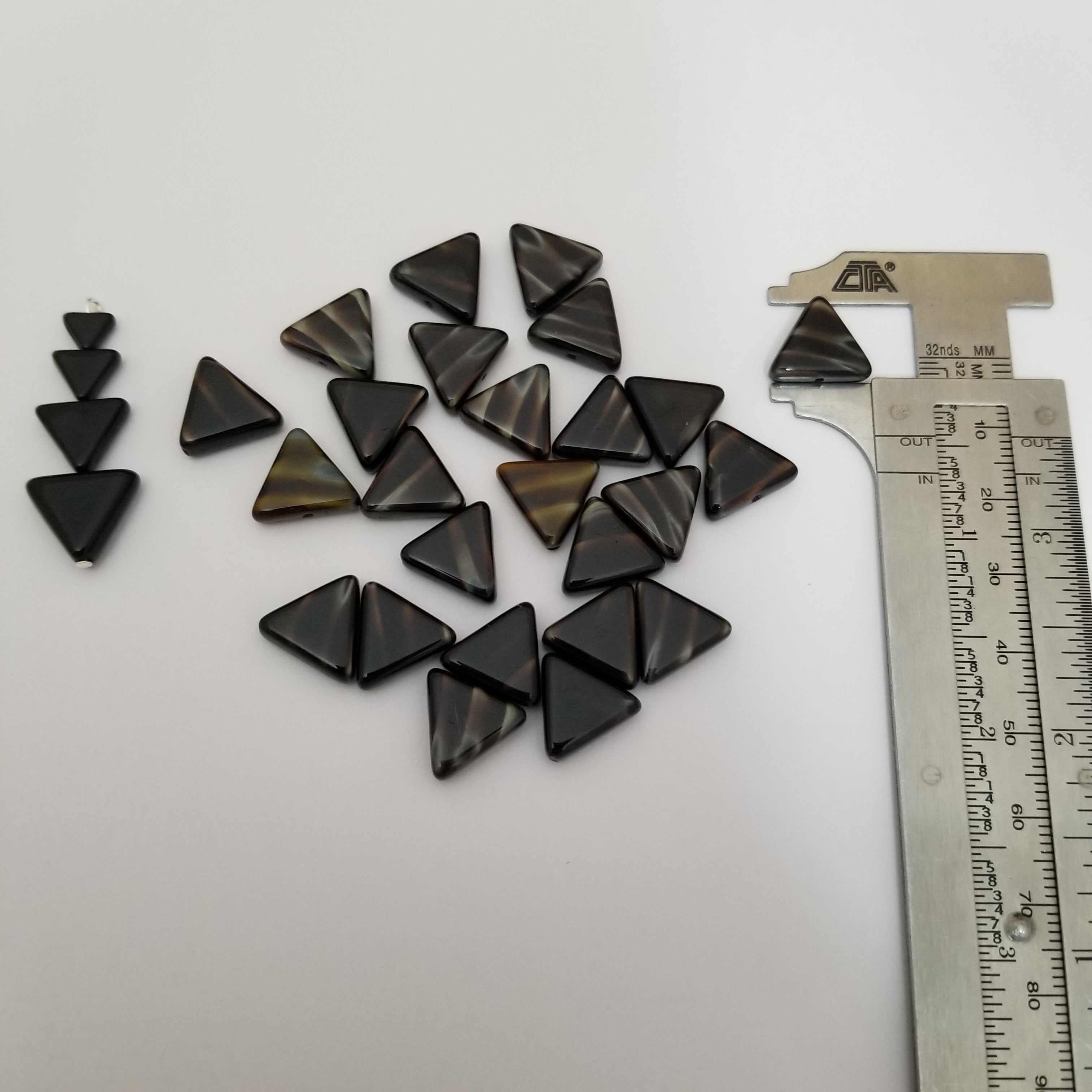 12mm "Tortise Shell" Glass Triangles