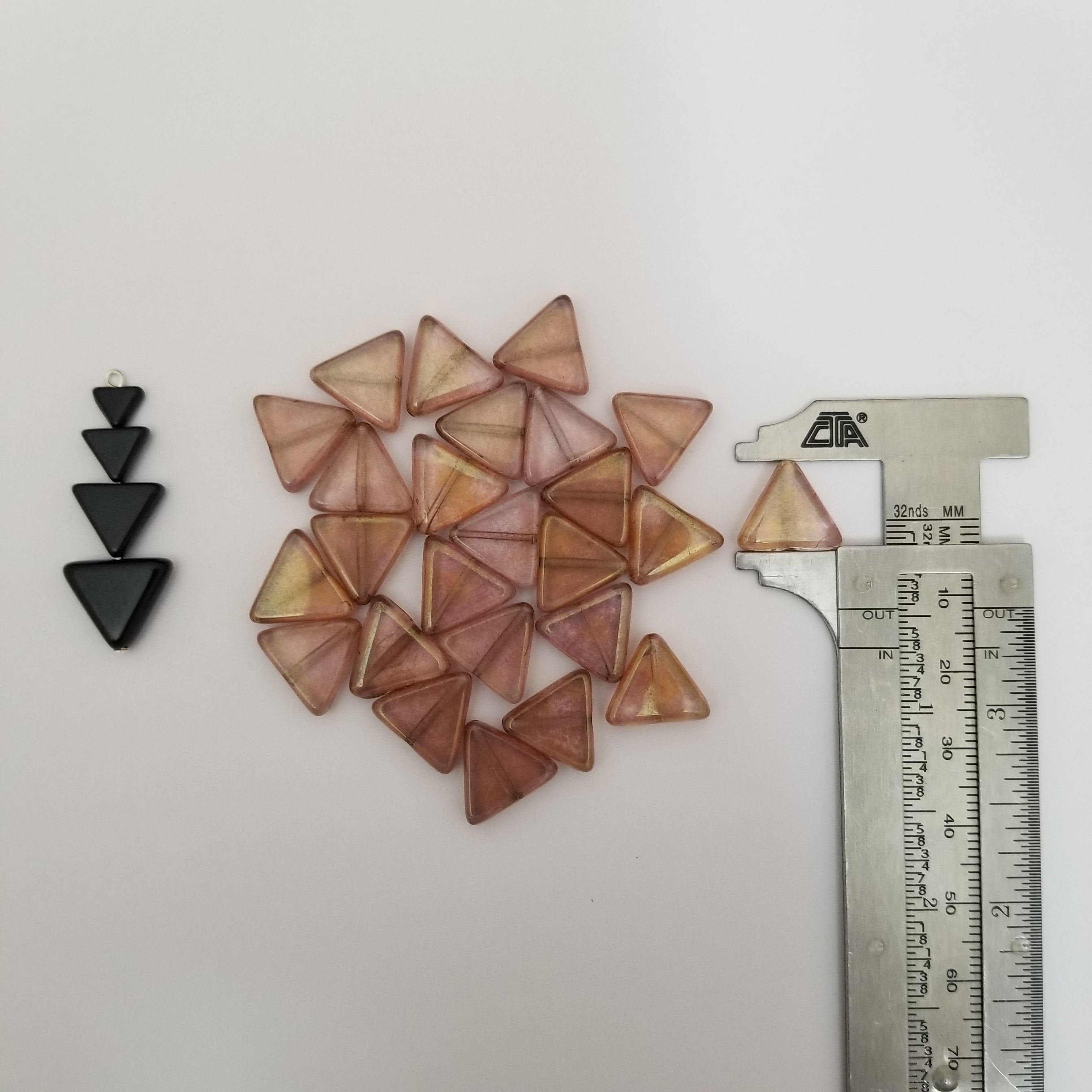12mm Rose Gold Luster Triangles