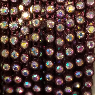 Burgundy Rhinestone Banding SS6