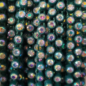Dark Green Rhinestone Banding SS6