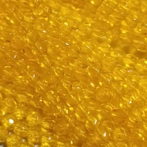 3mm - Goldenrod Transparent - Fire Polished