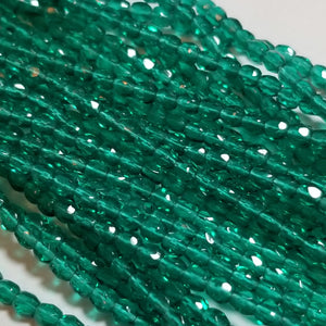 3mm - Emerald Transparent - Fire Polished