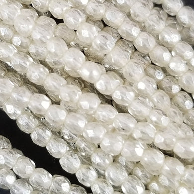 3mm - Crystal with Yellow Luster - Fire Polished