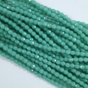 3mm - Green Turquoise - Fire Polished