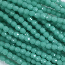 3mm - Green Turquoise - Fire Polished