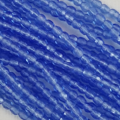 3mm - Sapphire - Fire Polished