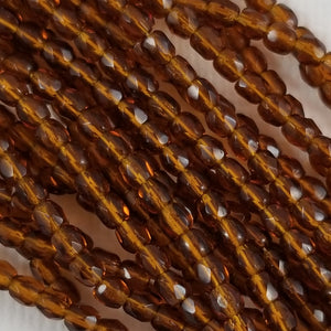 3mm - Dark Topaz - Fire Polished