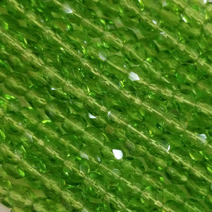 4mm - Peridot Transparent - Fire Polished