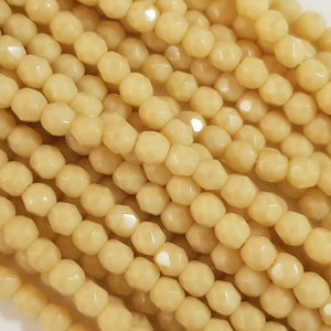 4mm - Bone - Fire Polished