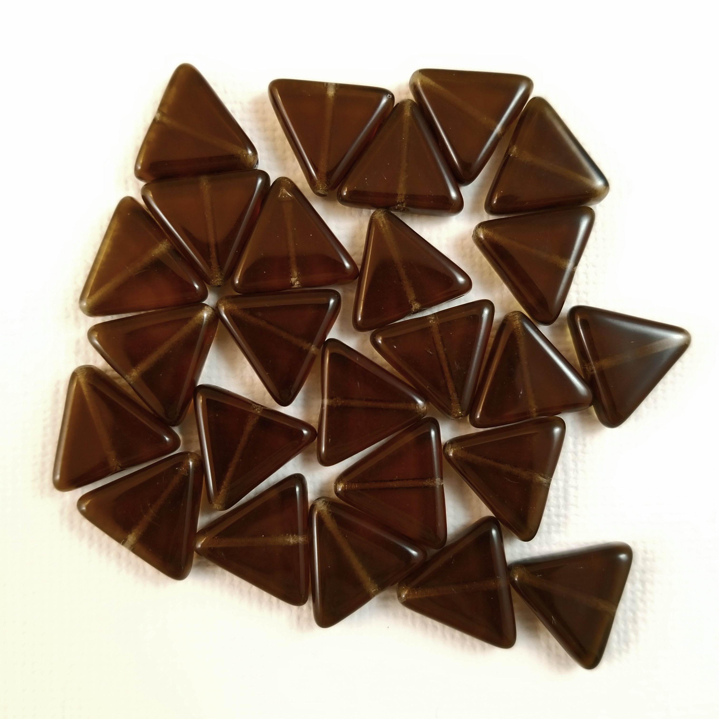 12mm Transparent Brown Triangles