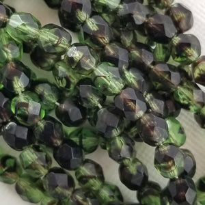6mm - Dark Green Multi - Fire Polished