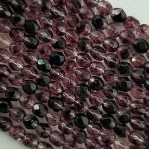 6mm - Dark Purple Multi - Fire Polished
