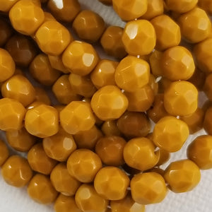 6mm - Dark Mustard - Fire Polished