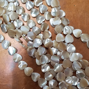 10mm Mother of Pearl Hearts - Natural Color