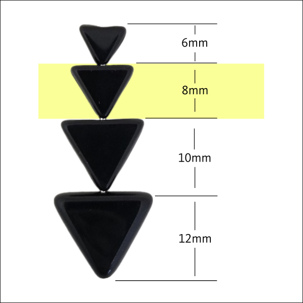 8mm Yellow Opaque Triangles