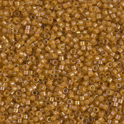 DB0272: GOLDENROD LINED TOPAZ AB DELICA 11/0