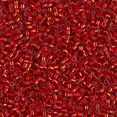 DB0602-19.5: DYED SILVERLINED RED DELICA 11/0 19.5 grams