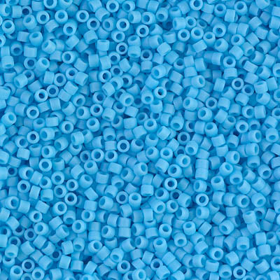 DB0755-19.5: MATTE OPAQUE TURQUOISE BLUE DELICA 11/0 19.5 grams